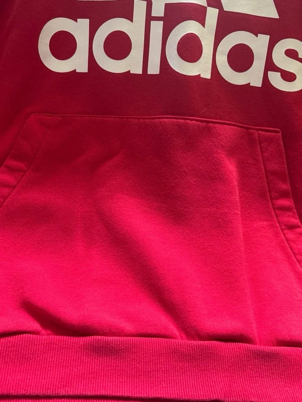 adidas Red Hoodie with White Logo - Men's Pullover Sweatshirt